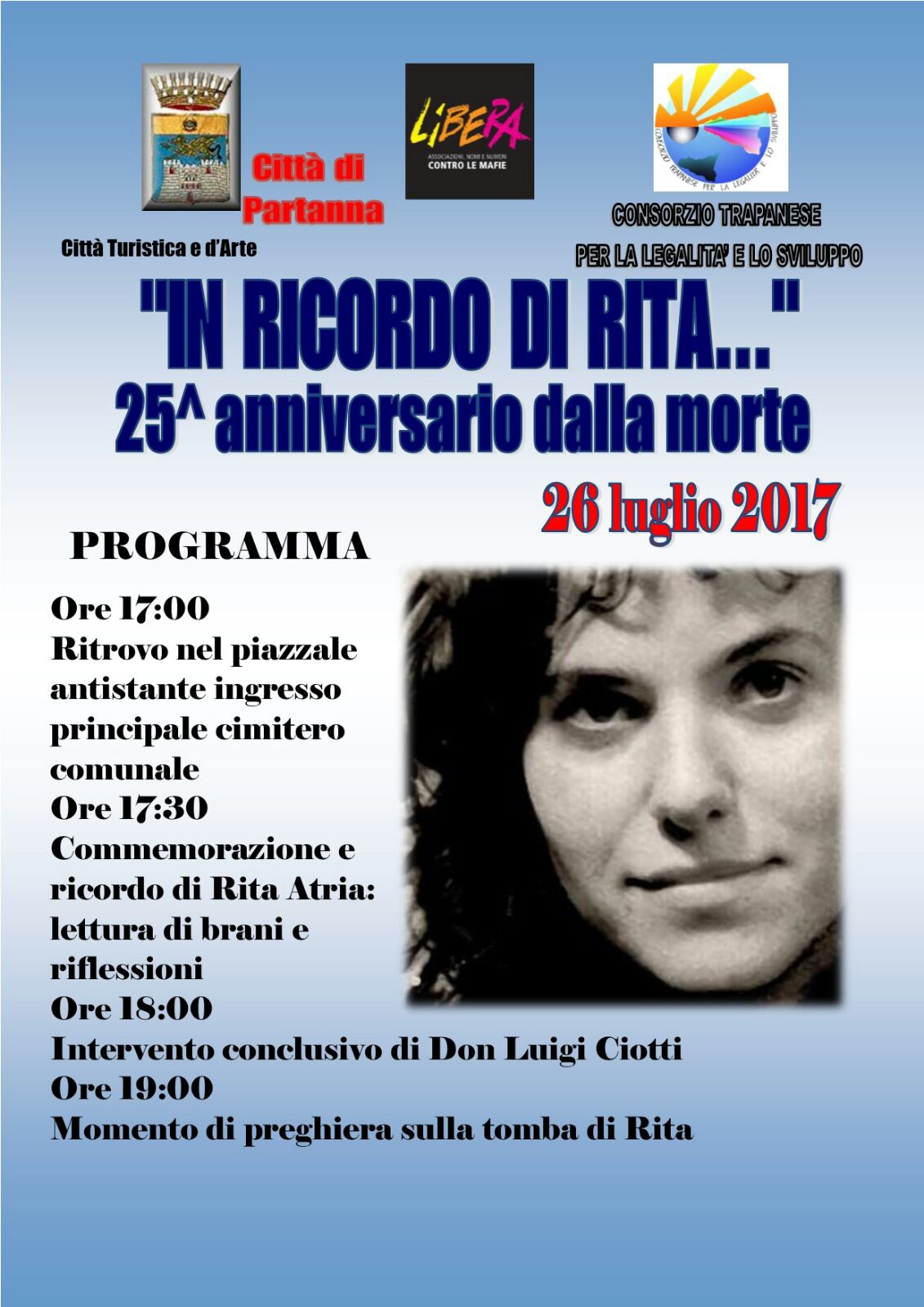 locandina anniversario Rita Atria