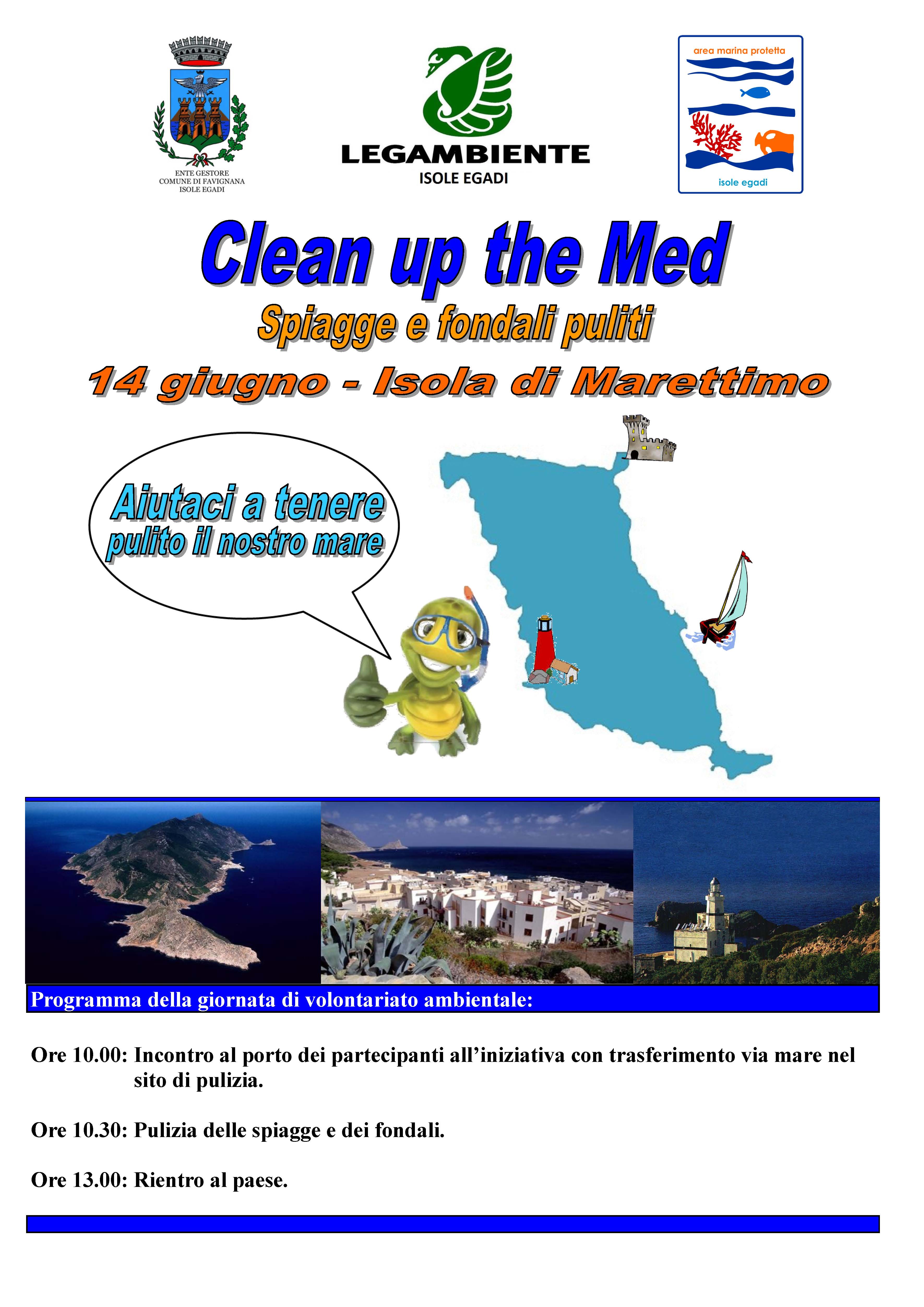 Sabato a Marettimo l’iniziativa “Clean Up The Med – Spiagge e Fondali Puliti”