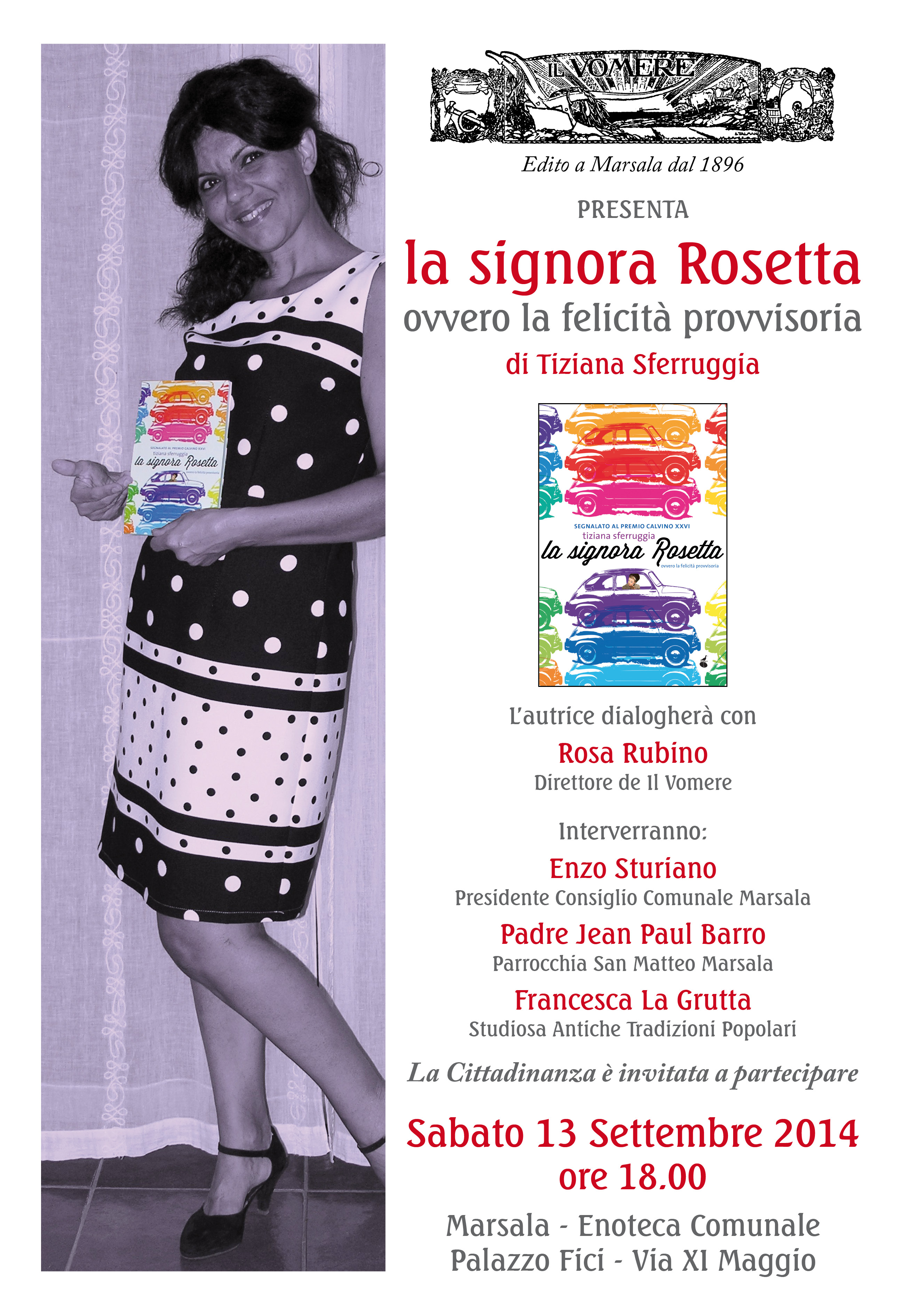All’enoteca comunale la presentazione del libro “La signora Rosetta”