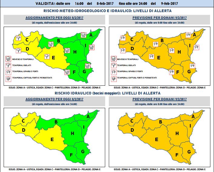 Maltempo: allerta meteo arancione. Piogge e temporali in tutta la provincia