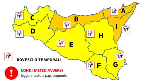 Arriva il maltempo in Sicilia: piogge e vento in tutta l’isola