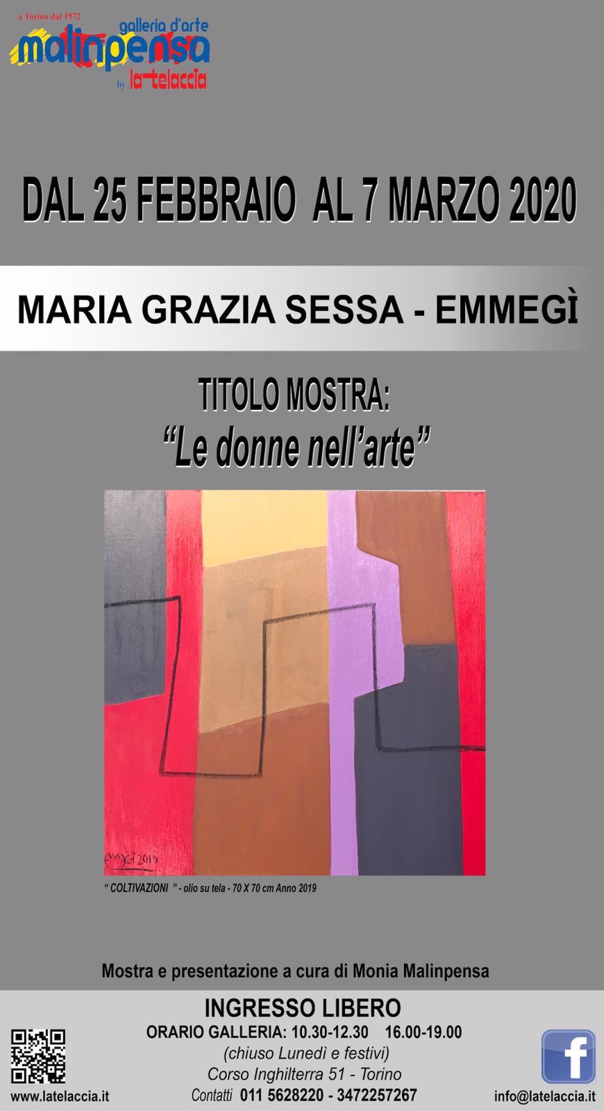 Le donne nell’arte, a Torino in mostra una tela di Maria Grazia Sessa