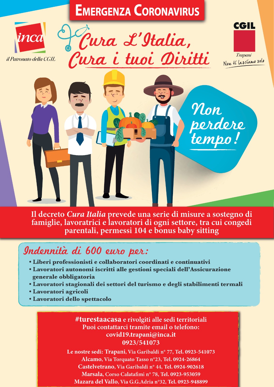 Cgil: dal 1° aprile la presentazione delle domande per le misure di sostegno al reddito