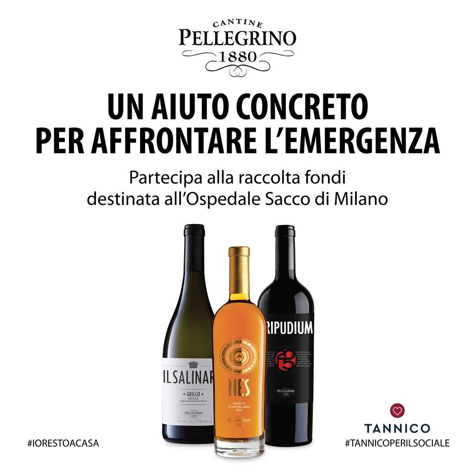 Cantine Pellegrino aderiscono alla raccolta fondi Tannico per il Fatebenefratelli
