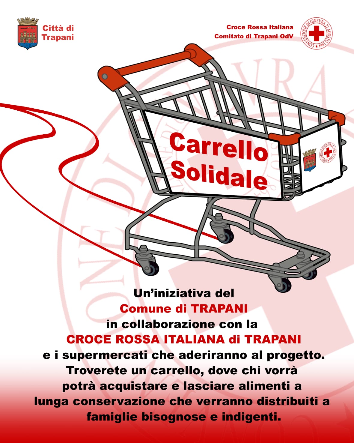 “Carrello solidale”, iniziativa del comune di Trapani e la Croce Rossa Italiana