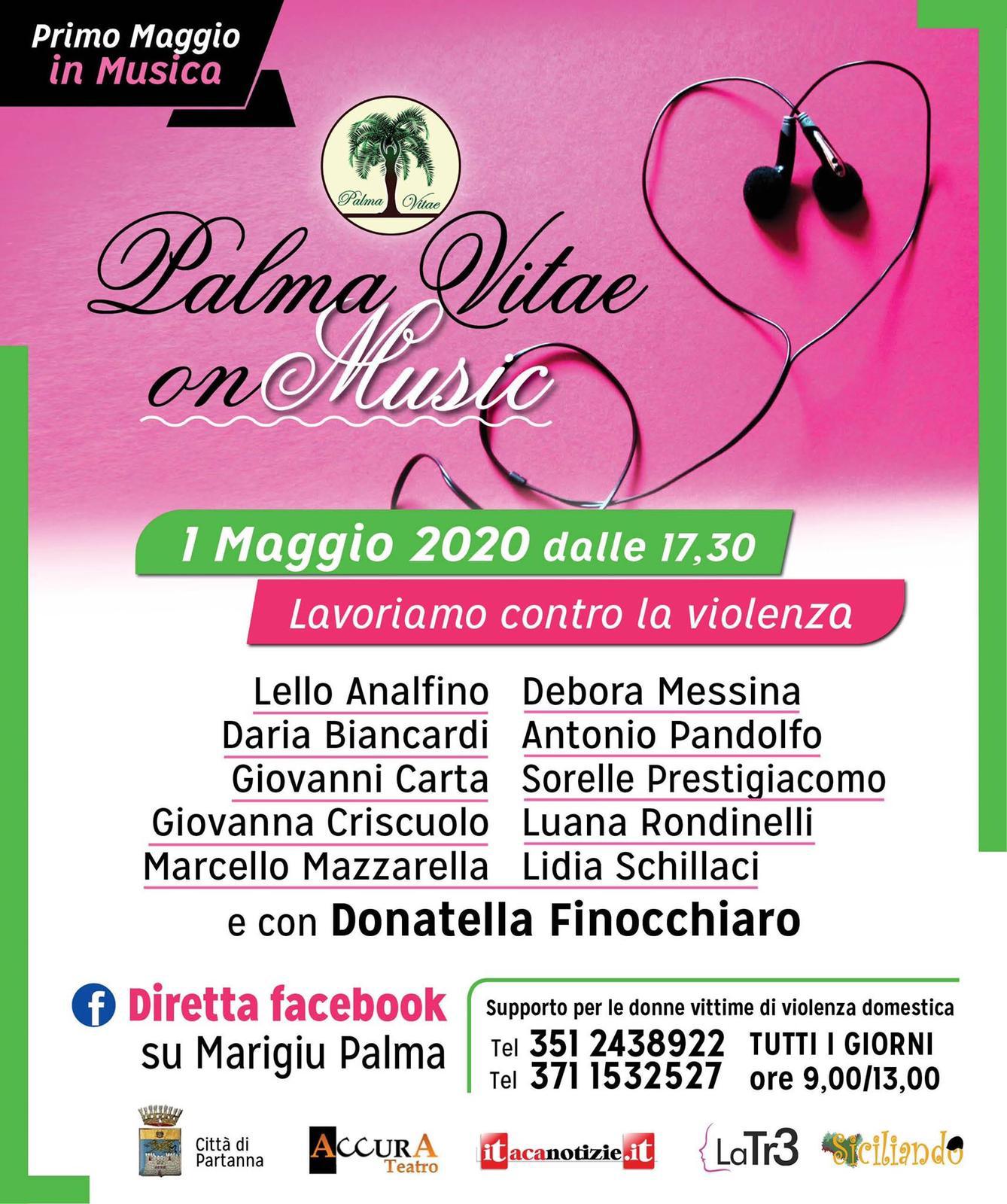 “Palma Vitae OnMusic”: Primo Maggio on line contro la violenza di genere