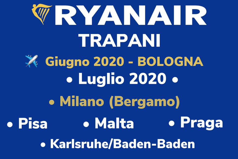 Birgi: a giugno e luglio si torna a volare con Ryanair