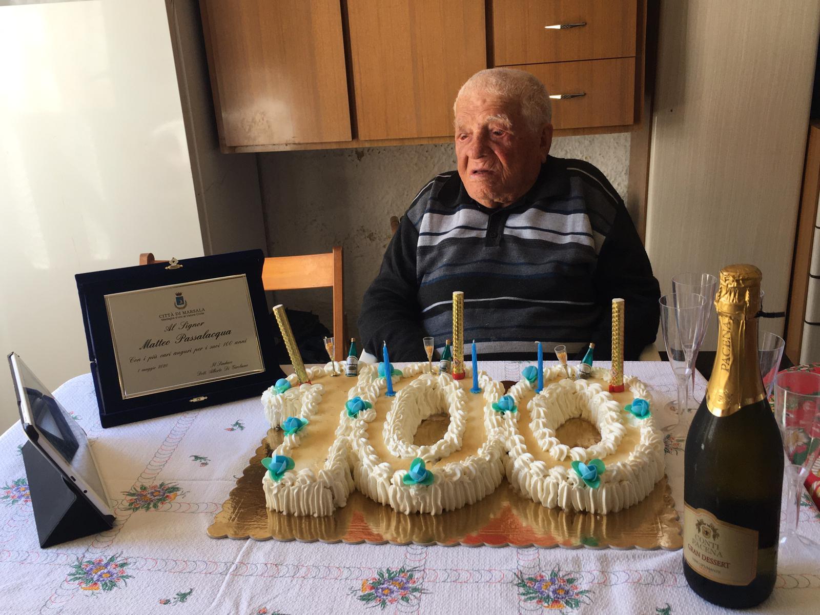 Marsala: l’ex dipendente comunale Matteo Passalacqua compie 100 anni