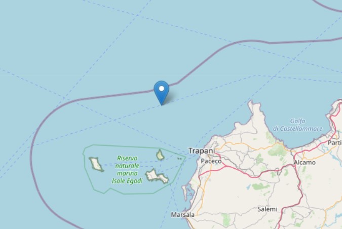 Lieve scossa di terremoto al largo delle coste trapanesi