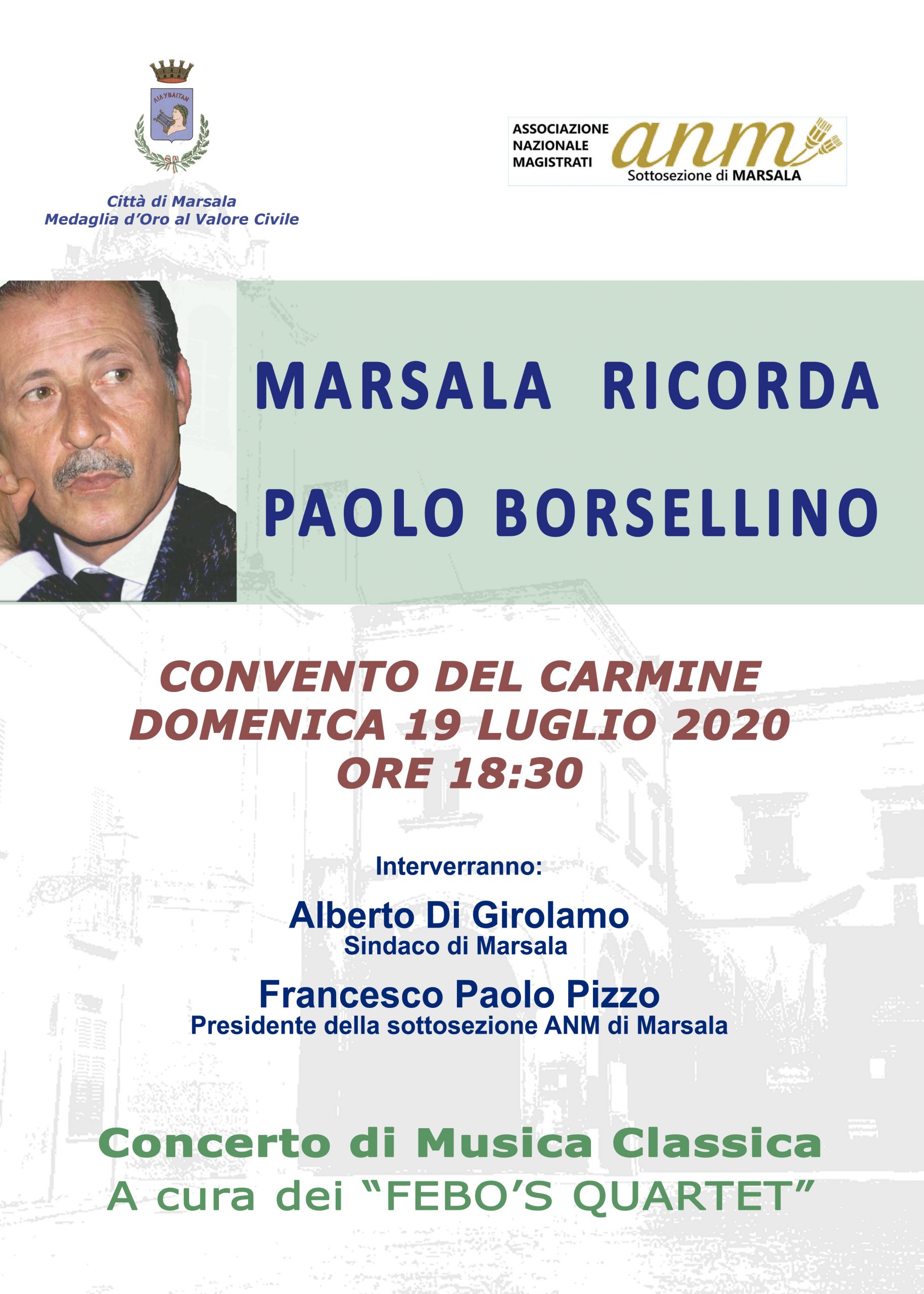 Marsala ricorda Borsellino e la scorta nel 28° anniversario della Strage di via D’Amelio