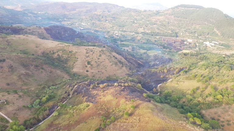 Bosco in fiamme a Calatafimi, interviene anche l’Aeronautica di Birgi (VIDEO)