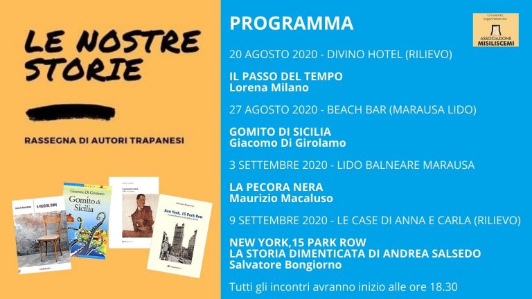 Torna la rassegna letteraria “Le nostre storie” Quattro incontri con autori trapanesi