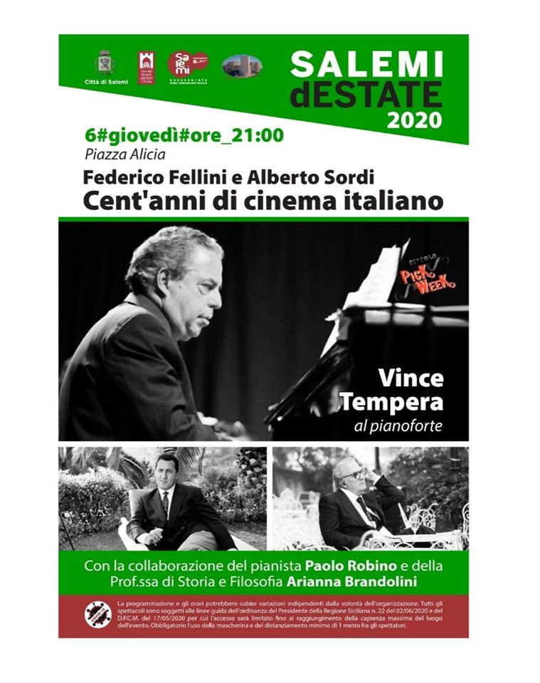 “Salemi dEstate”: al via con Vince Tempera e l’omaggio a Fellini e Sordi