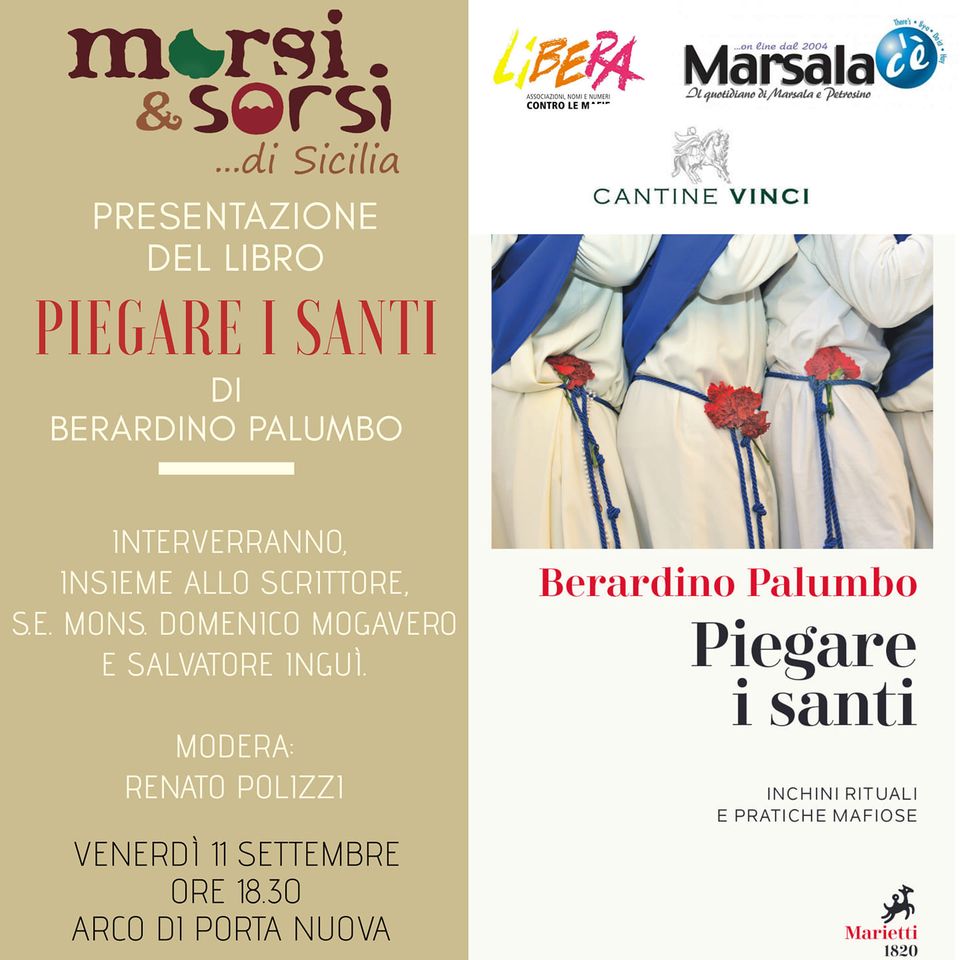 “Piegare i Santi”: Berardino Palumbo presenta il libro da Morsi & Sorsi con Mogavero e Inguì