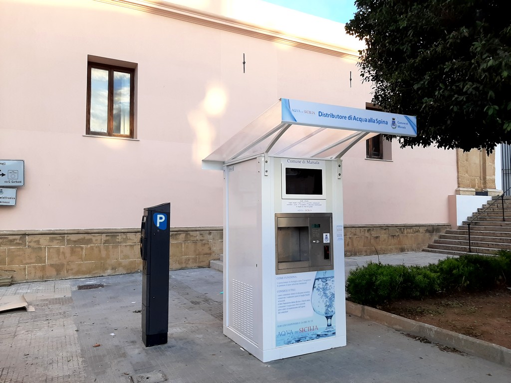 Marsala ha la sua prima casetta dell’acqua, si trova in Piazza del Popolo