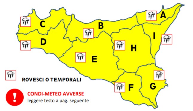 Ancora maltempo in Sicilia: domenica è allerta gialla