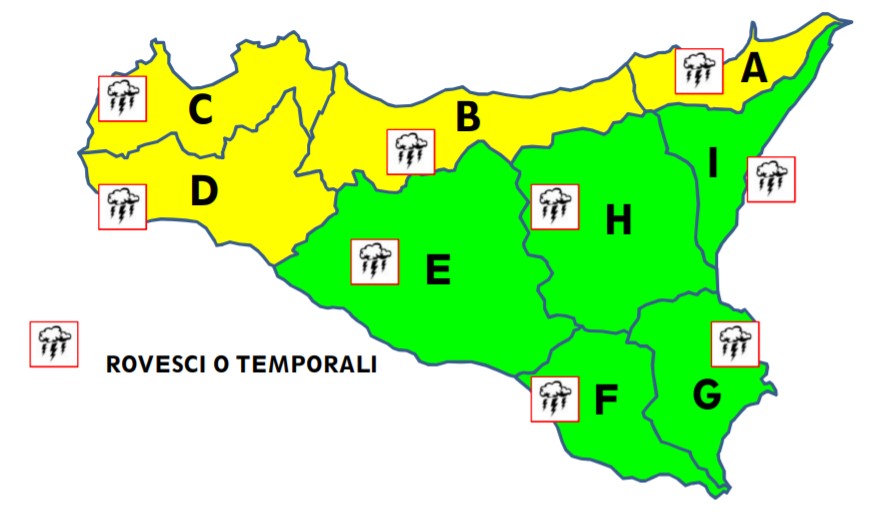 Maltempo in Sicilia, allerta gialla a Trapani e Palermo