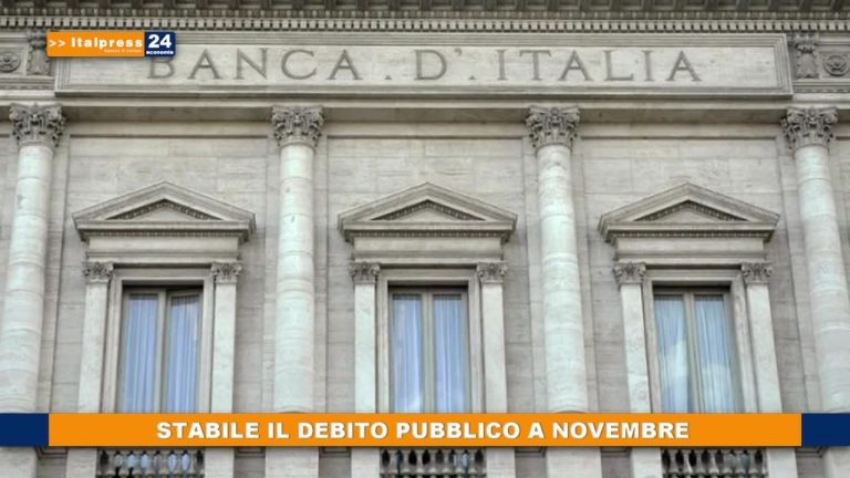 Stabile il debito pubblico a novembre