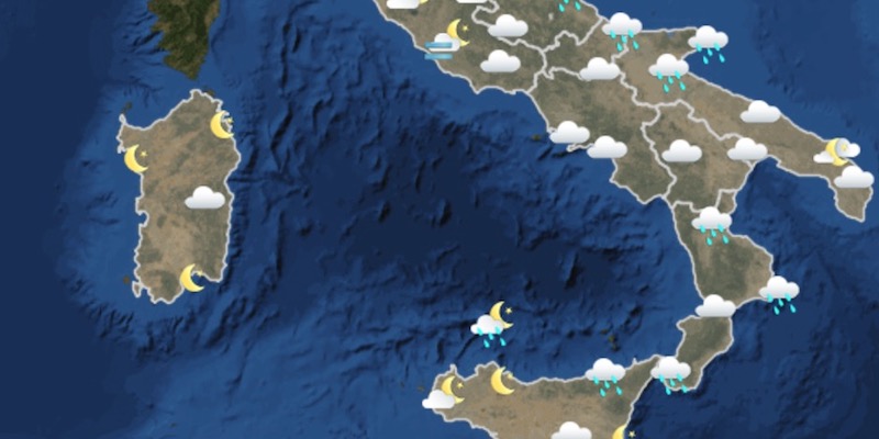 Domenica di maltempo e burrasche al Centro Sud, lunedì nuvole e pioggia in Sicilia