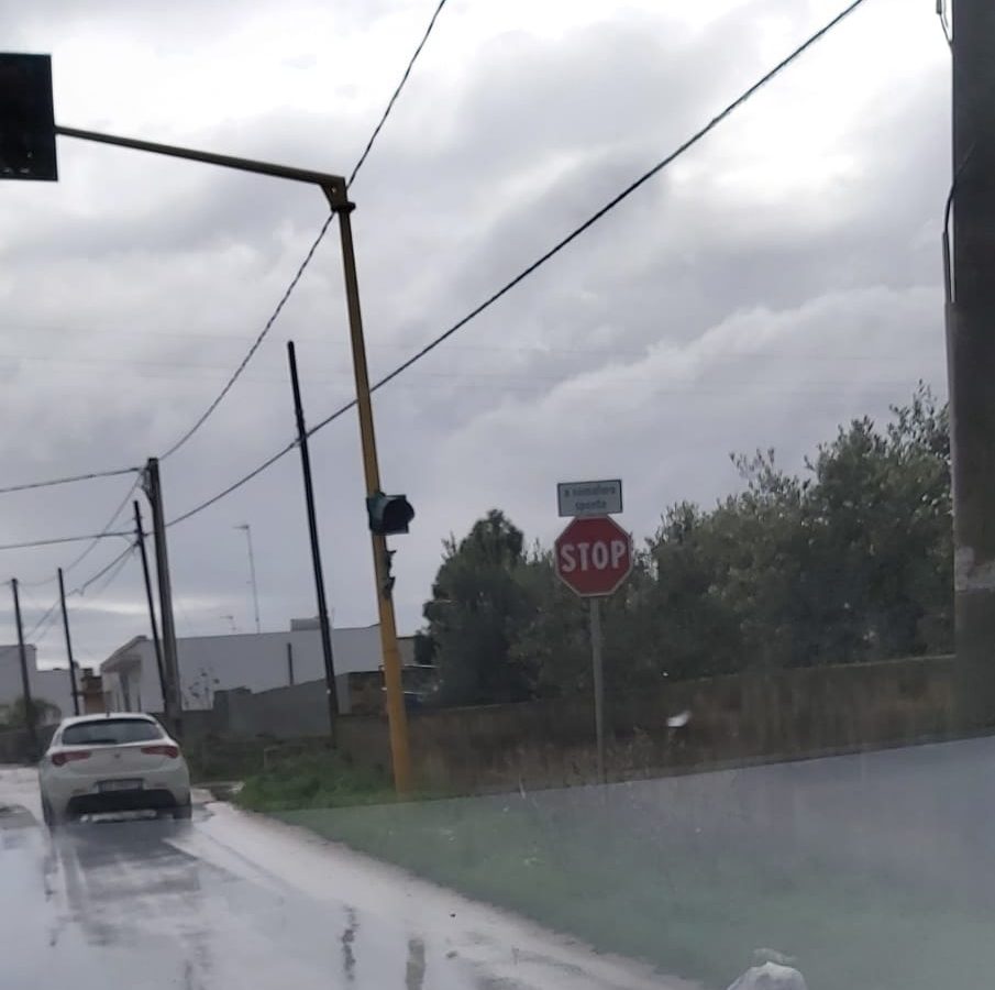 Marsala, semaforo di Ponte Fiumarella distrutto