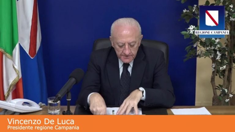 De Luca “Campania sia prima regione Covid free”