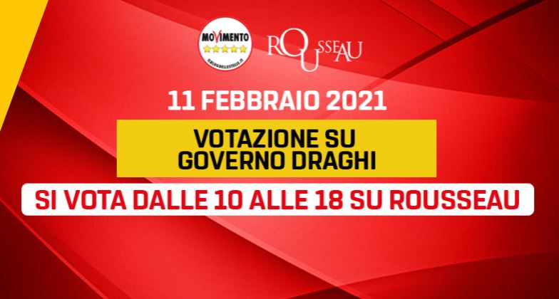 M5S, oggi il voto sul sostegno al Governo Draghi