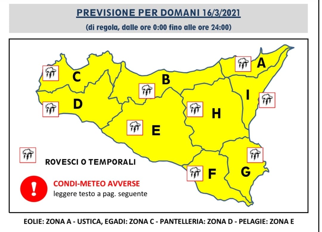 In Sicilia allerta gialla, pericolo dissesto idrogeologico