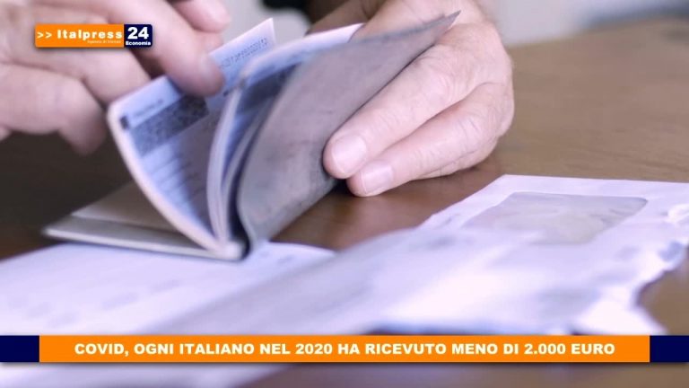 Covid, ogni italiano nel 2020 ha ricevuto meno di 2.000 euro