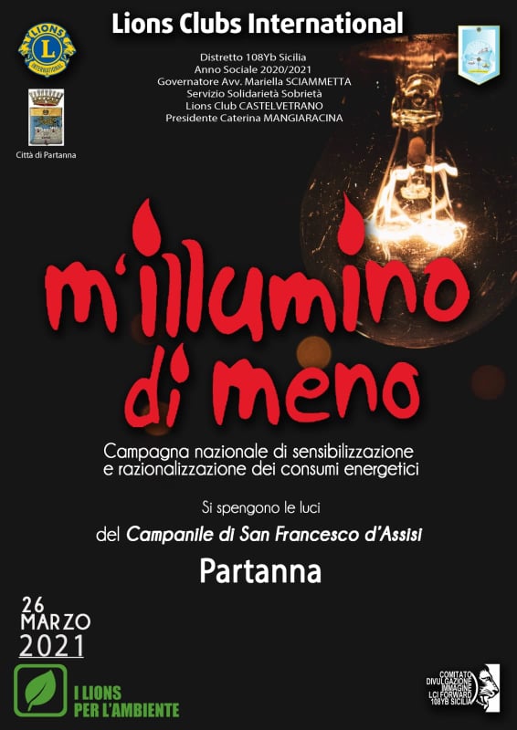 Partanna aderisce a ‘M’illumino di Meno’, la 16ª edizione venerdì 26 marzo