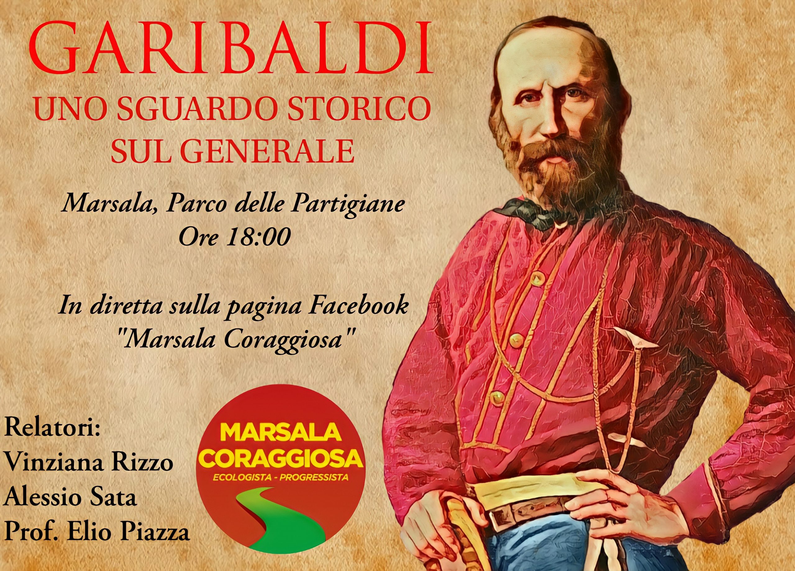 “Garibaldi. Uno sguardo storico”, al Parco delle Partigiane incontro promosso da Marsala Coraggiosa