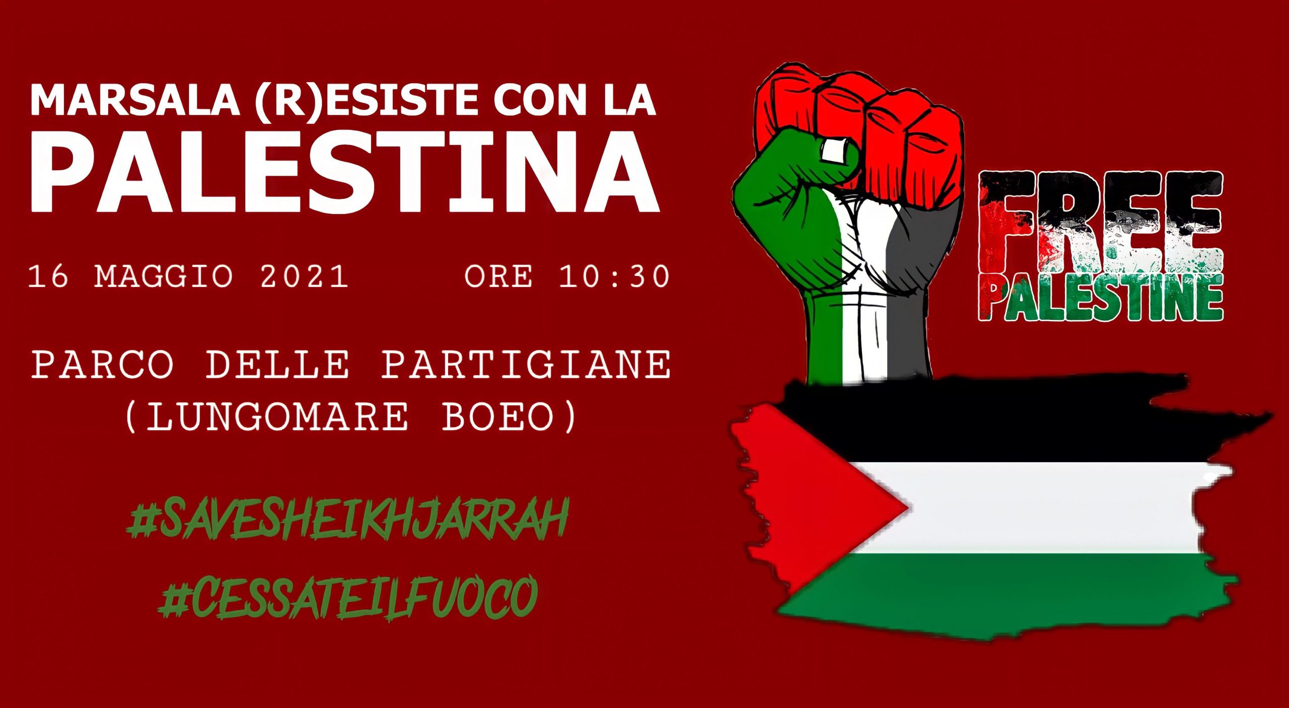 Marsala per la Palestina: iniziativa al Parco delle Partigiane