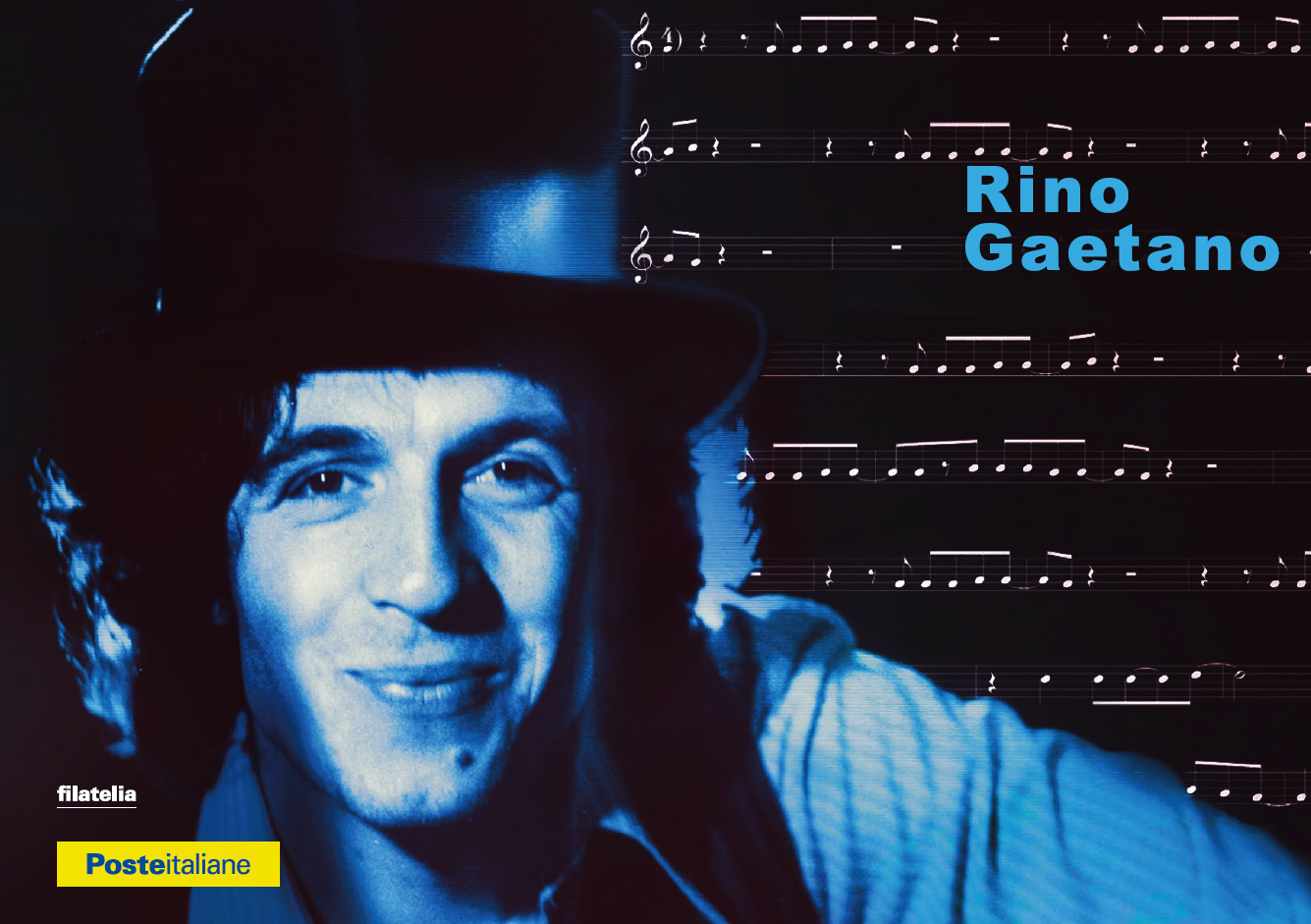 Poste: cartoline per la Festa della Musica con ricordo di Gaetano e Bosso. Sul sito kit con 3 vinili