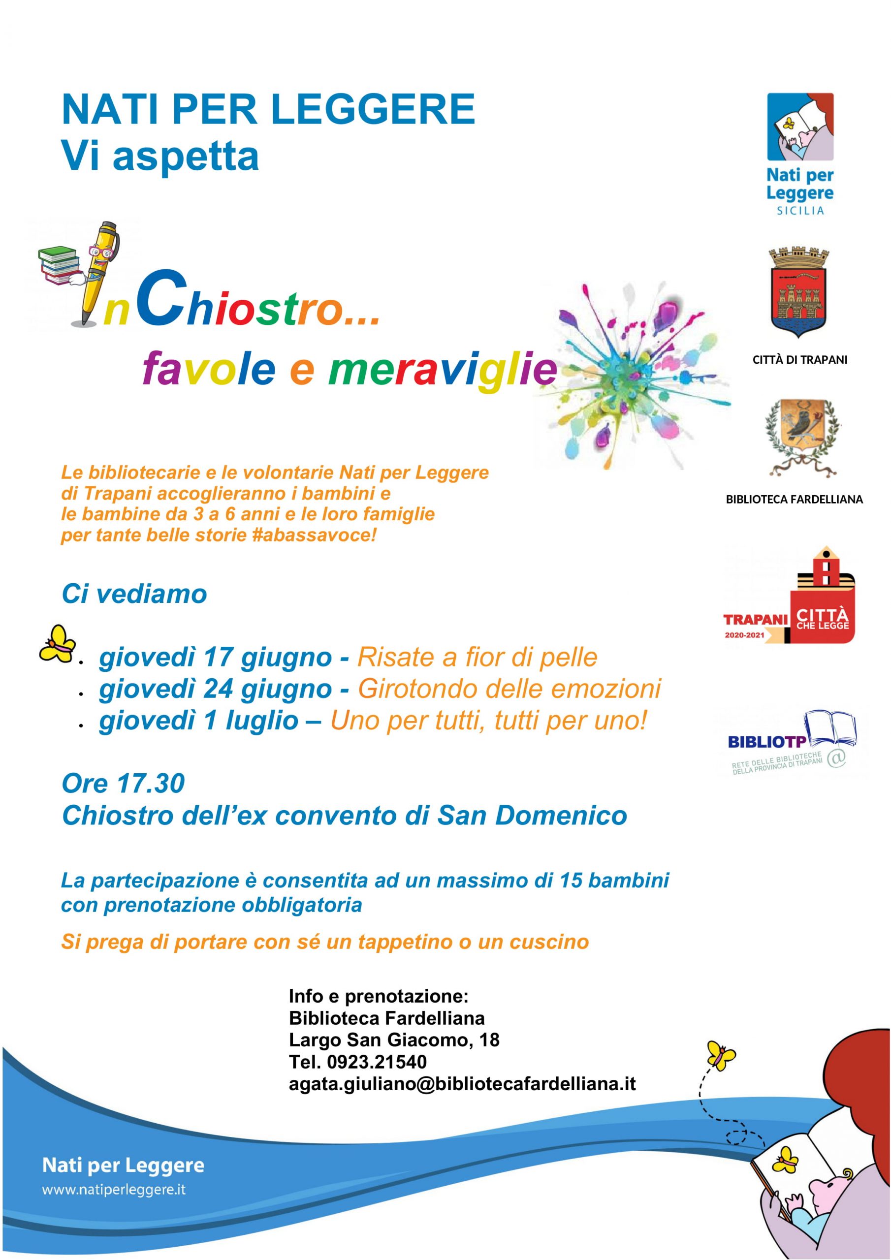 A Trapani torna “Nati per leggere”, primo incontro giovedì 17 giugno