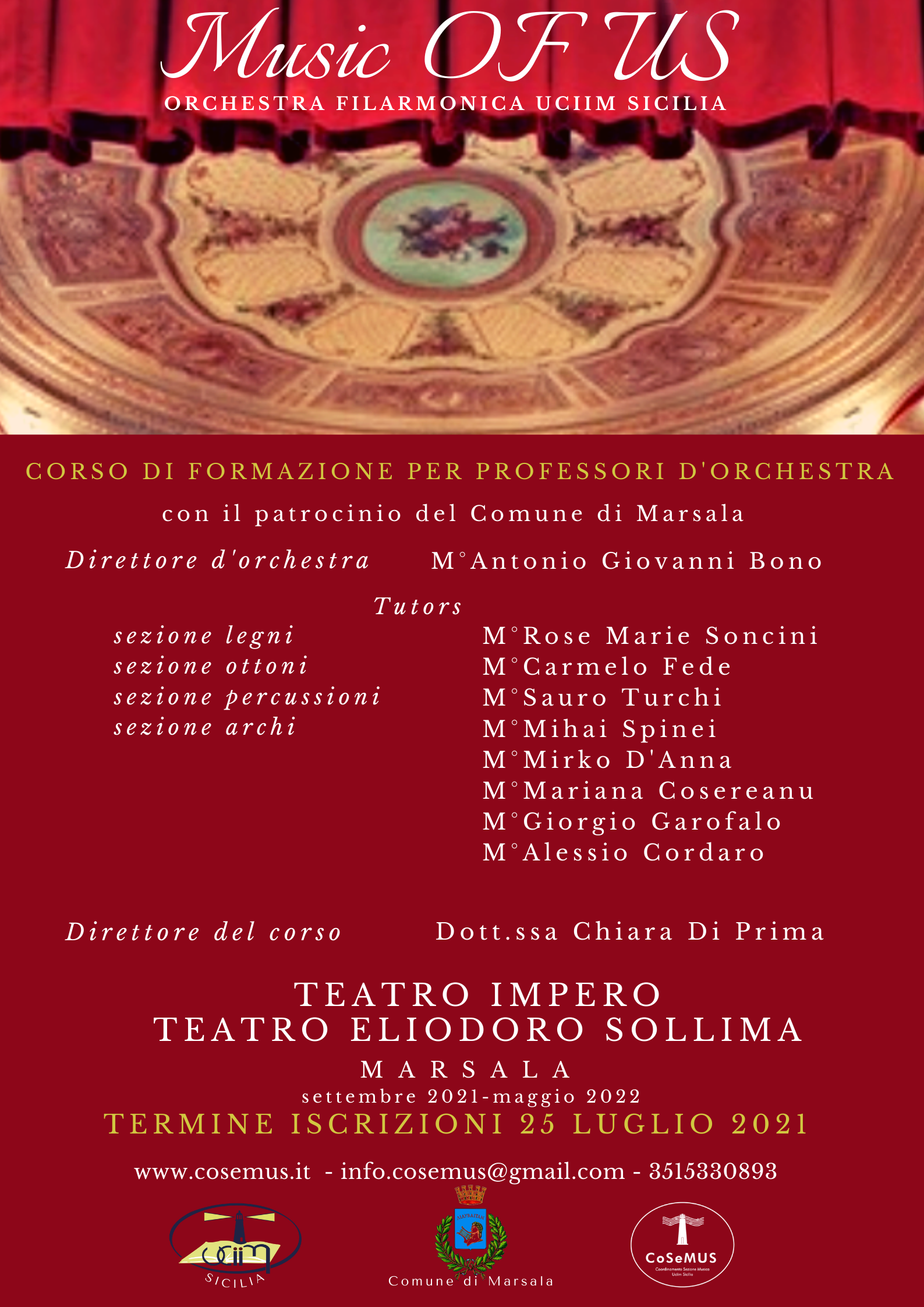 Co.Se.MUS e Marsala insieme per un bando sul corso di formazione per professori d’orchestra