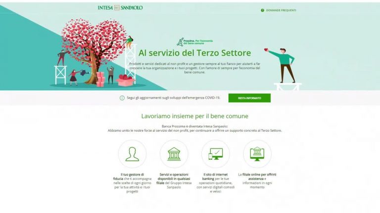 Terzo settore. “Noi ripartiamo”, il roadshow digitale di Intesa Sanpaolo