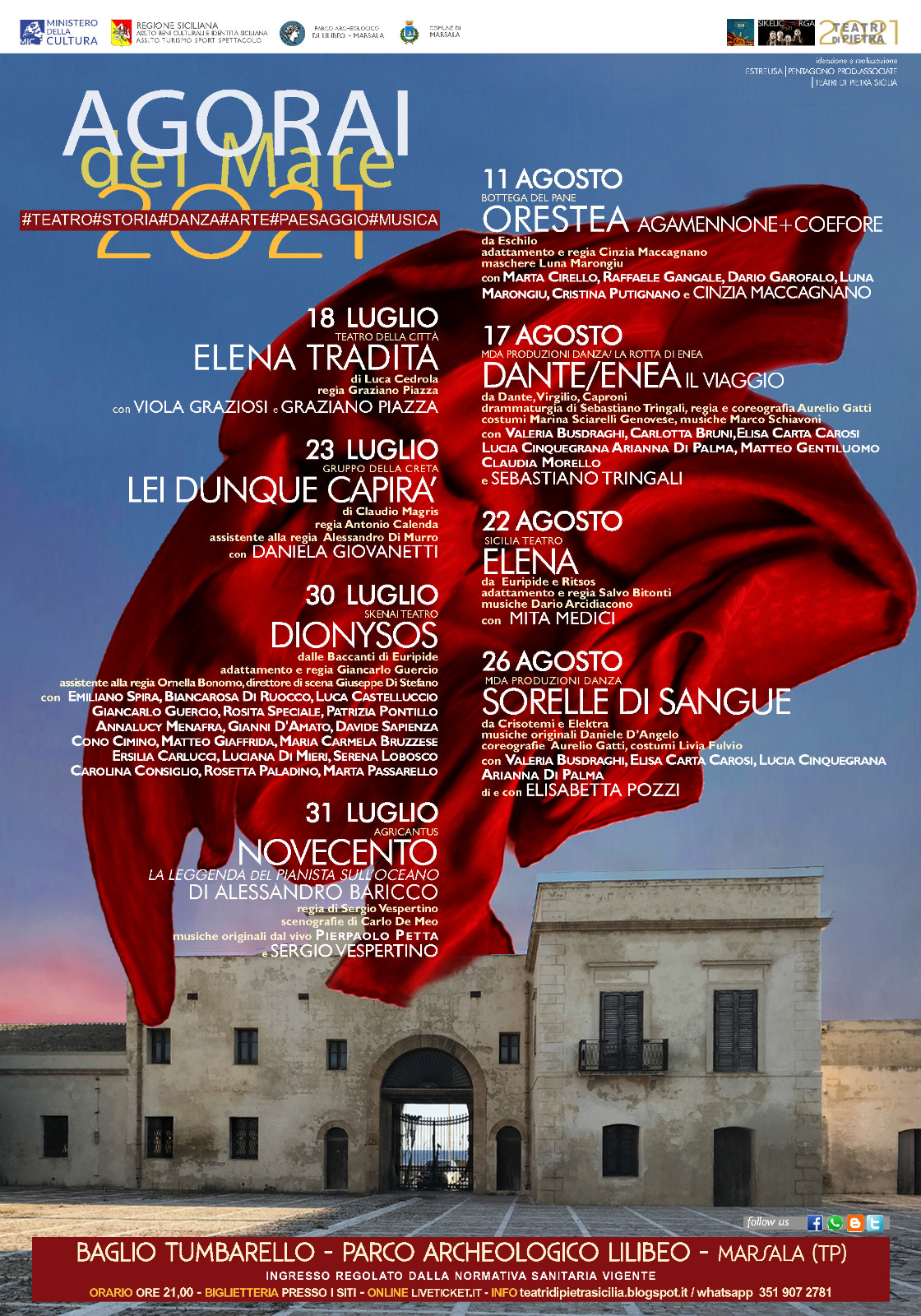 Prende il via “Agorai del Mare” al Parco Lilibeo e al Baglio Tumbarello. Il 22 agosto arriva Mita Medici