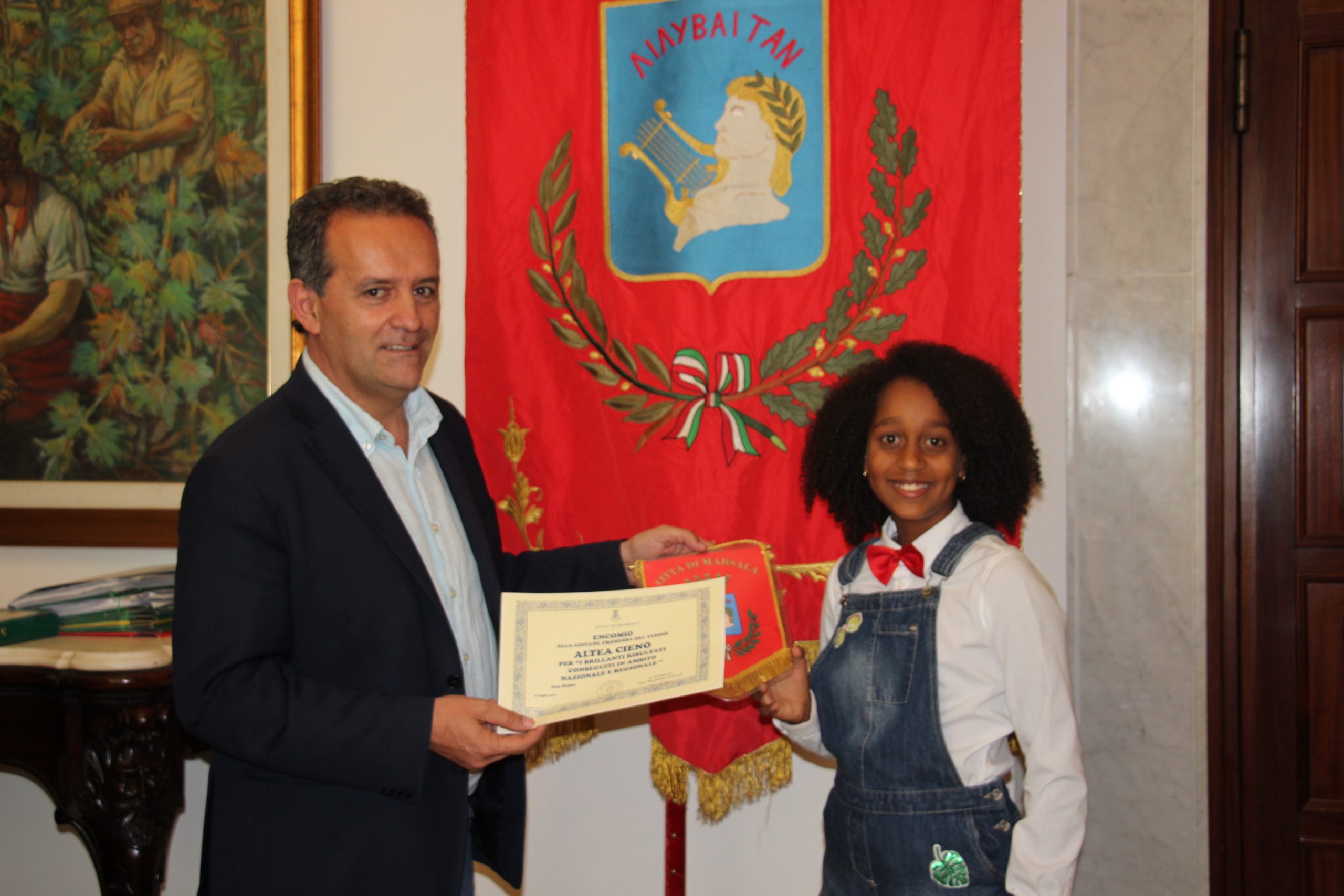 La tennista Altea Cieno ricevuta dal sindaco di Marsala al Palazzo Comunale
