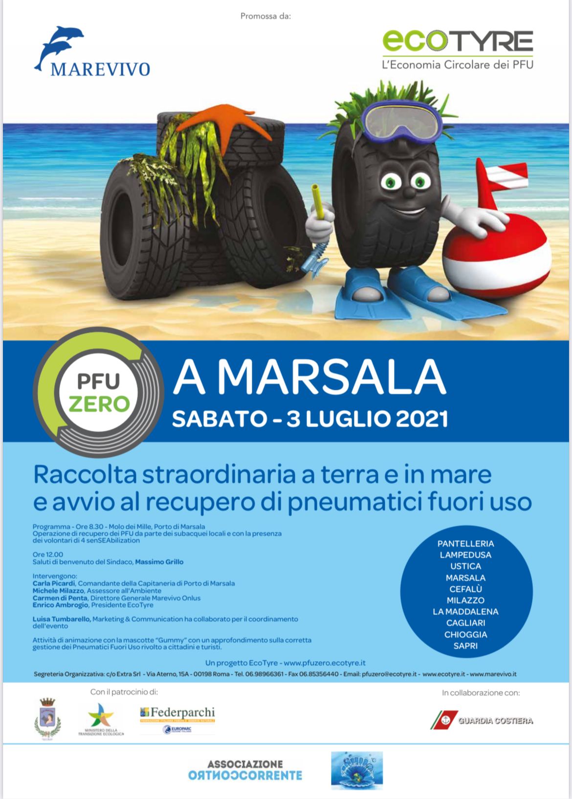 Recupero pneumatici in mare, iniziativa di Marevivo a Marsala