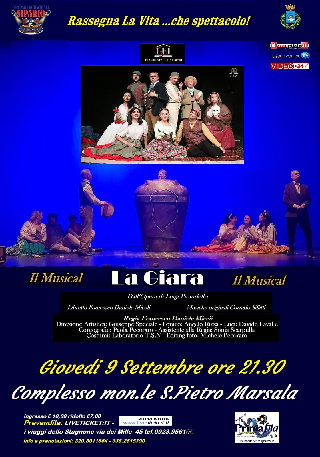 A San Pietro in scena il 9 settembre il Teatro Stabile Nisseno con “La Giara”, il Musical