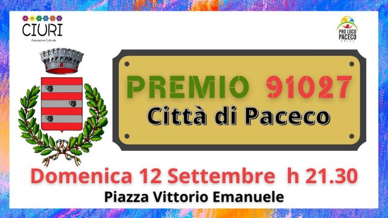 Paceco Premio 91027: riconoscimenti alle eccellenze del territorio il 12 settembre