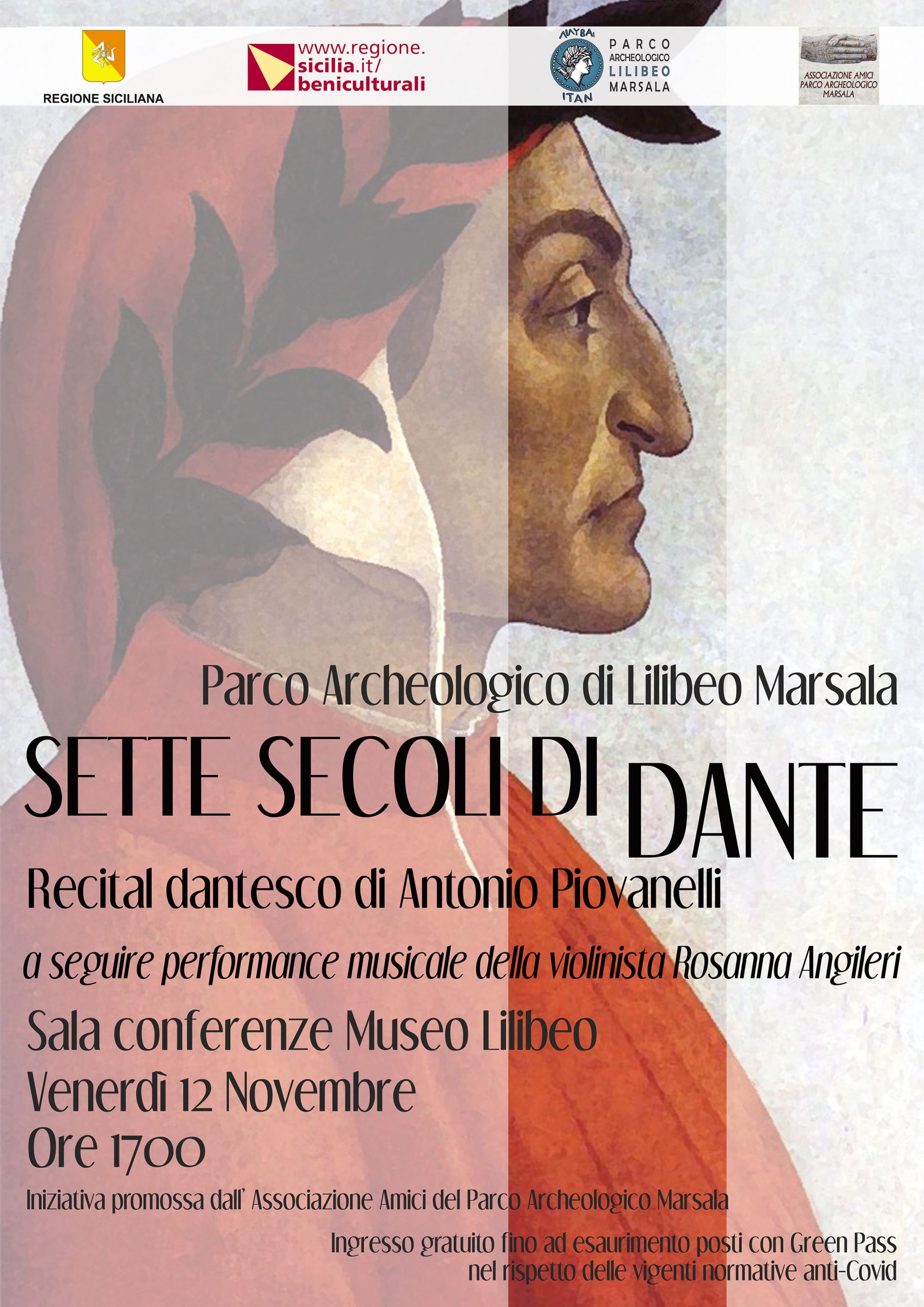 Al Parco Lilibeo si celebrano i 700 anni dalla morte di Dante Alighieri con Antonio Piovanelli