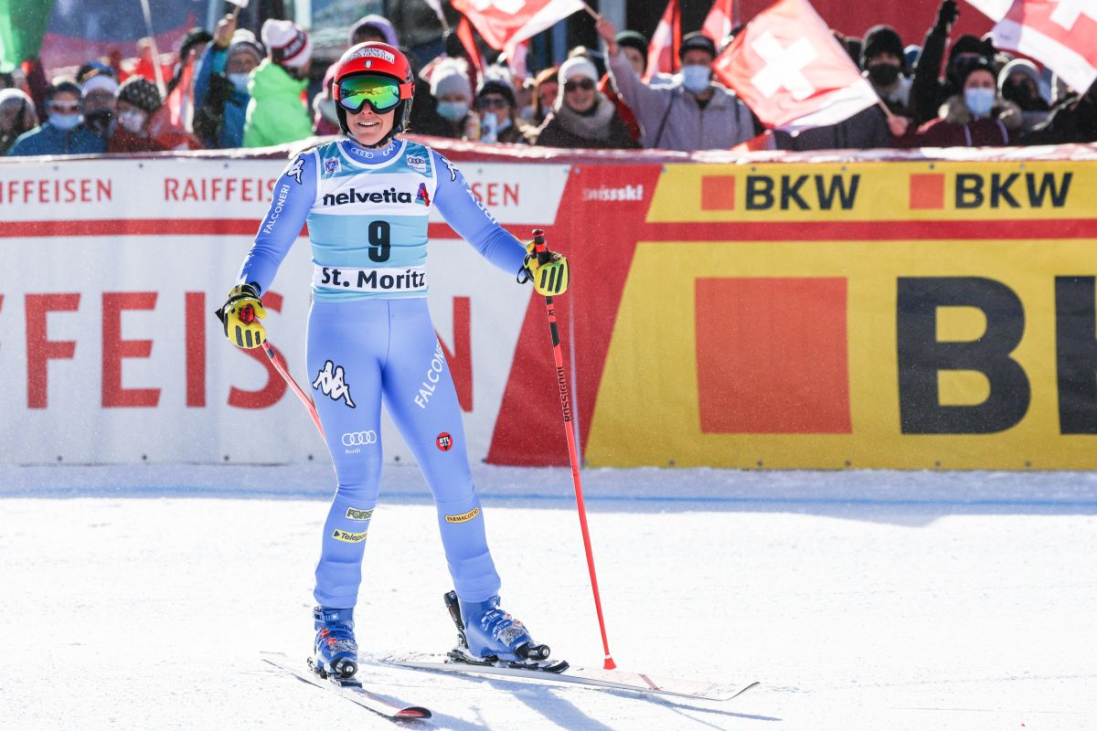 Festa Italia a St. Moritz, Brignone vince il Super-G. Curtoni 2^