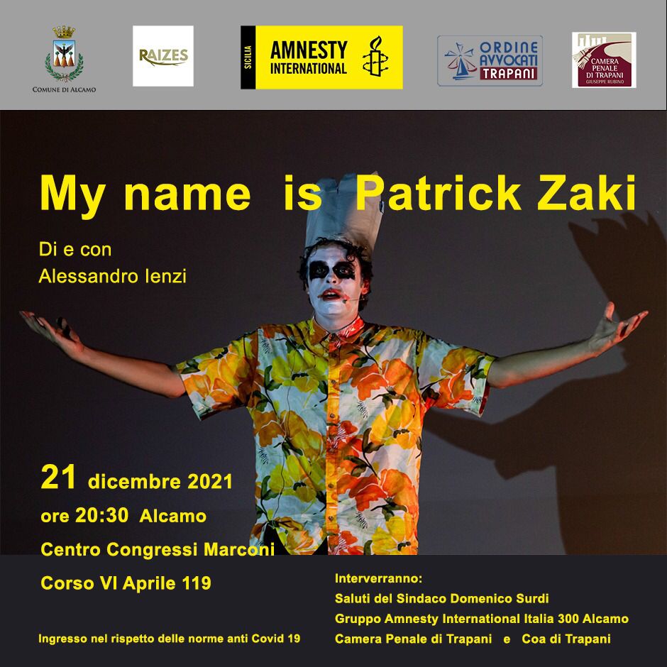 Alcamo: “My Name is Patrick Zaki”, spettacolo teatrale al ‘Marconi’