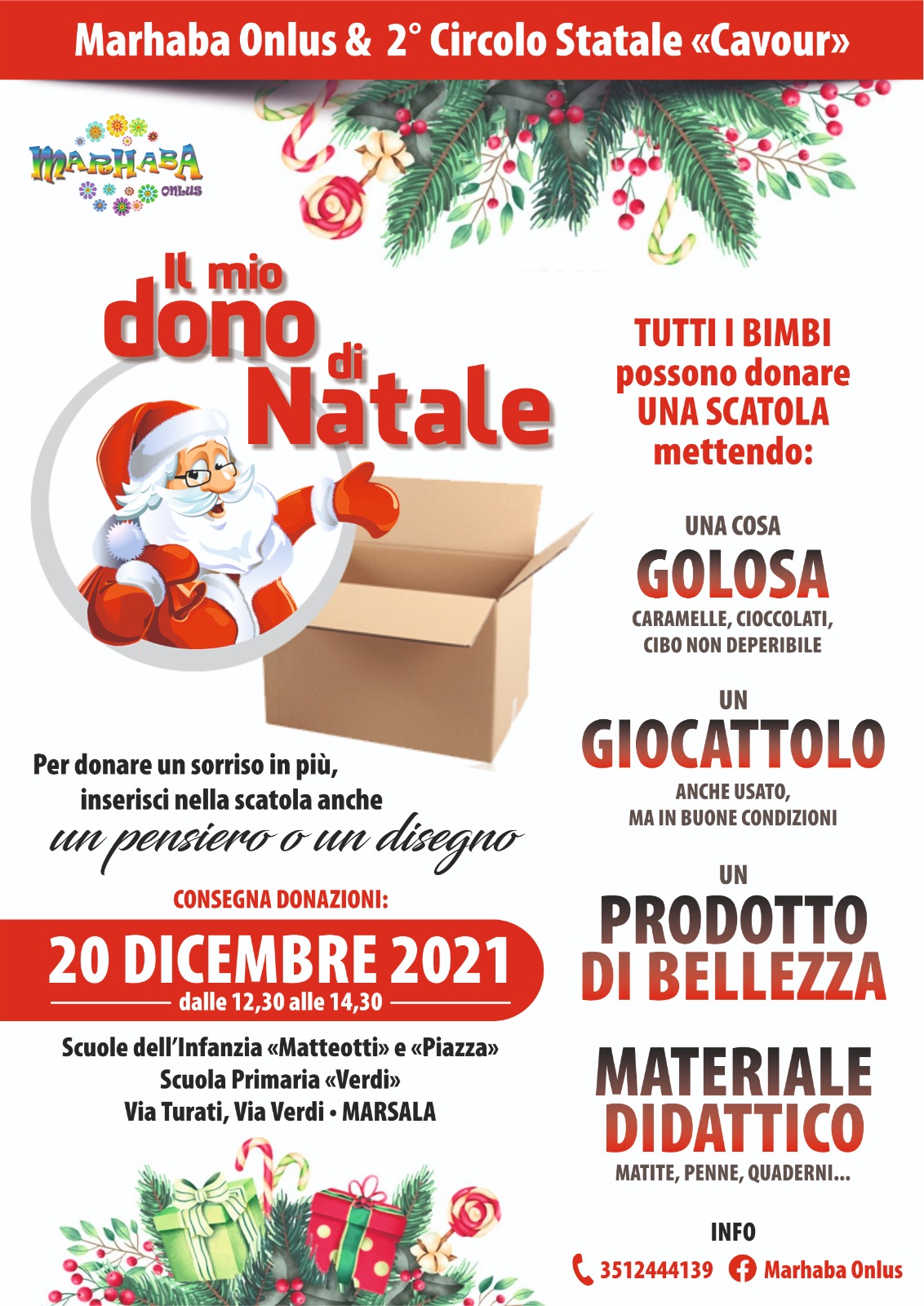 Marhaba Onlus entra nelle scuole marsalesi con “Il mio dono di Natale”