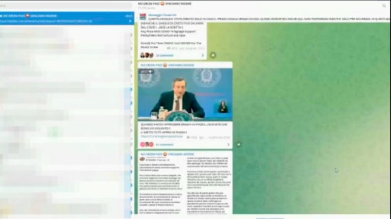 Messaggi d’odio No Vax su Telegram, minacce a Draghi e Biden