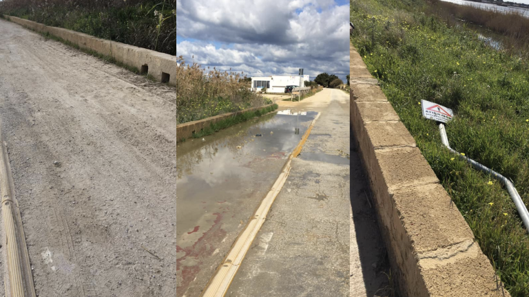 Stagnone: la pista è piena di fango e acqua di fronte Mammacaura