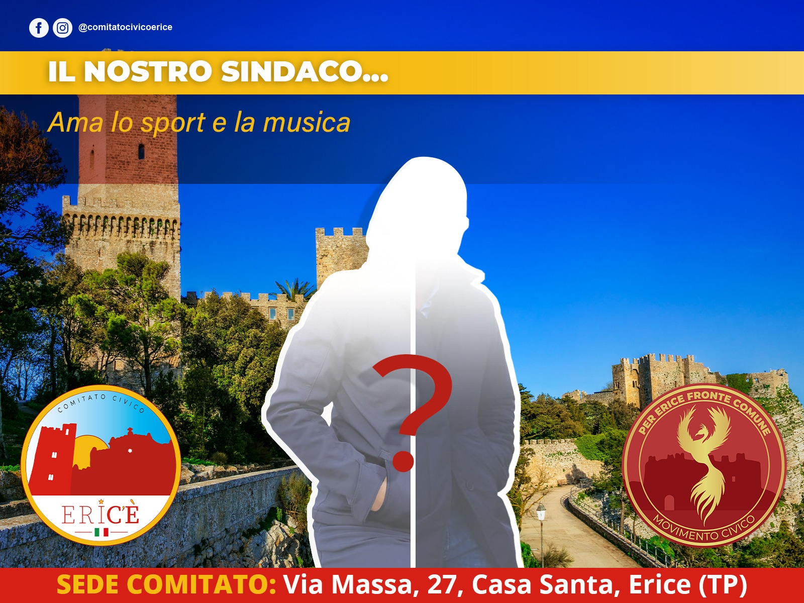 Eric’è e Fronte Comune svelano il candidato sindaco con un gioco a indizi