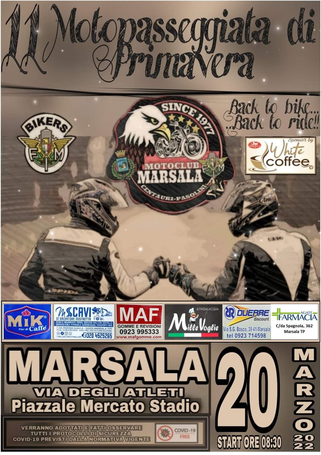Motopasseggiata con il club “Pasolini” a Marsala domenica 20 marzo