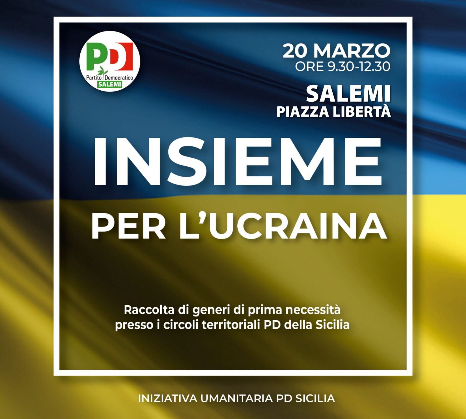 PD Salemi aderisce a “Insieme per l’Ucraina” in Piazza