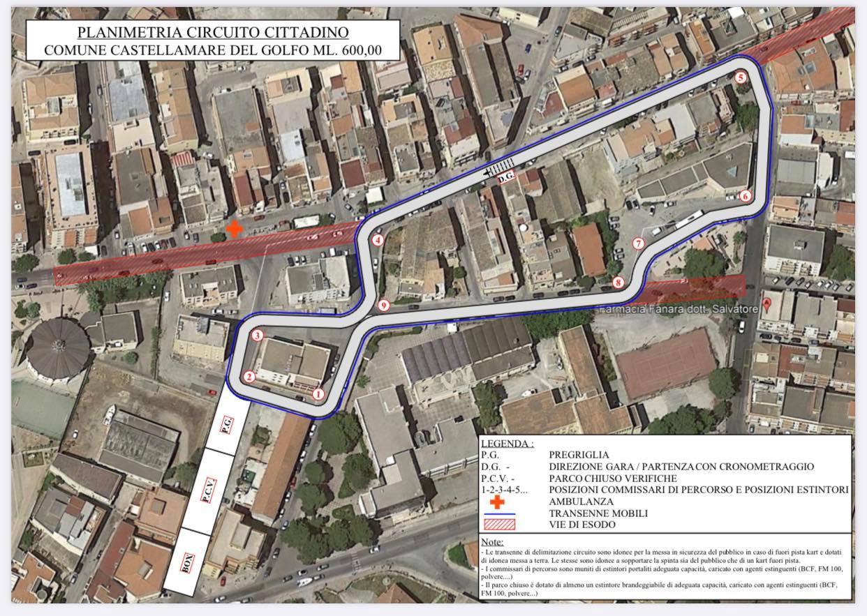 Gara regionale di karting a Castellammare, regole sulla viabilità nel week end
